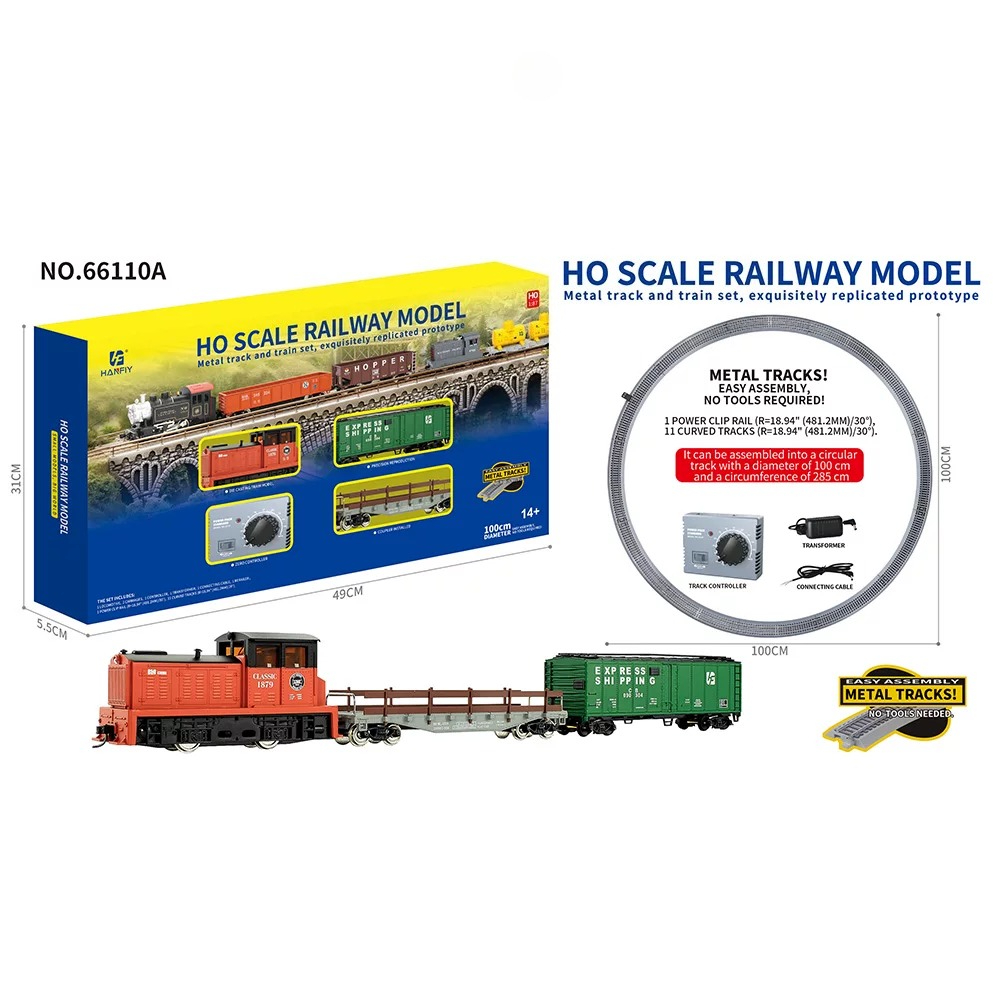 Toy Train Track Set - HO Scale Metal Rail Train Model