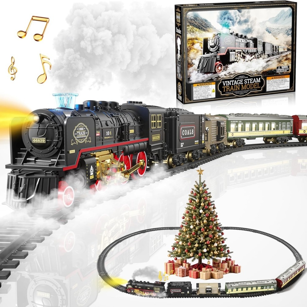 Electric Train Toy with Lights - Toy Train Track Set recension och pris