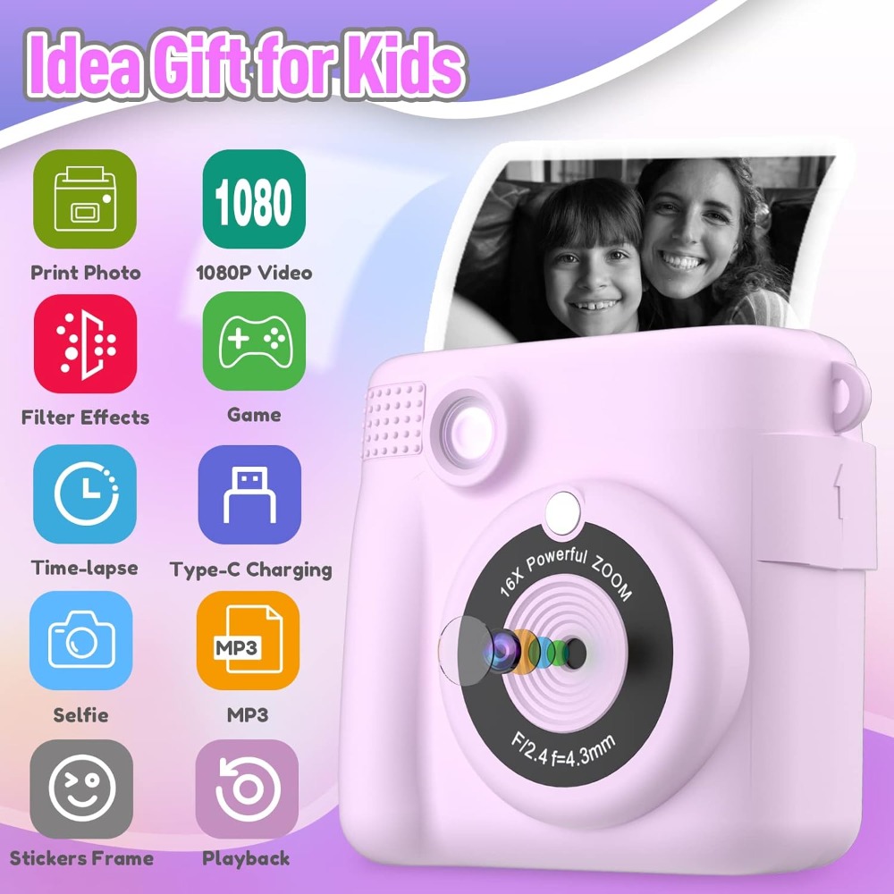 Instant Print Camera for Kids, - Toys For Kids Video recension och pris