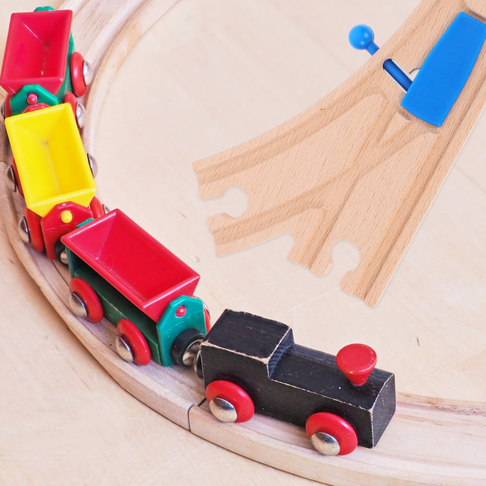 Wooden Train Track Set Kids Ra - Toy Train Track Set recension och pris