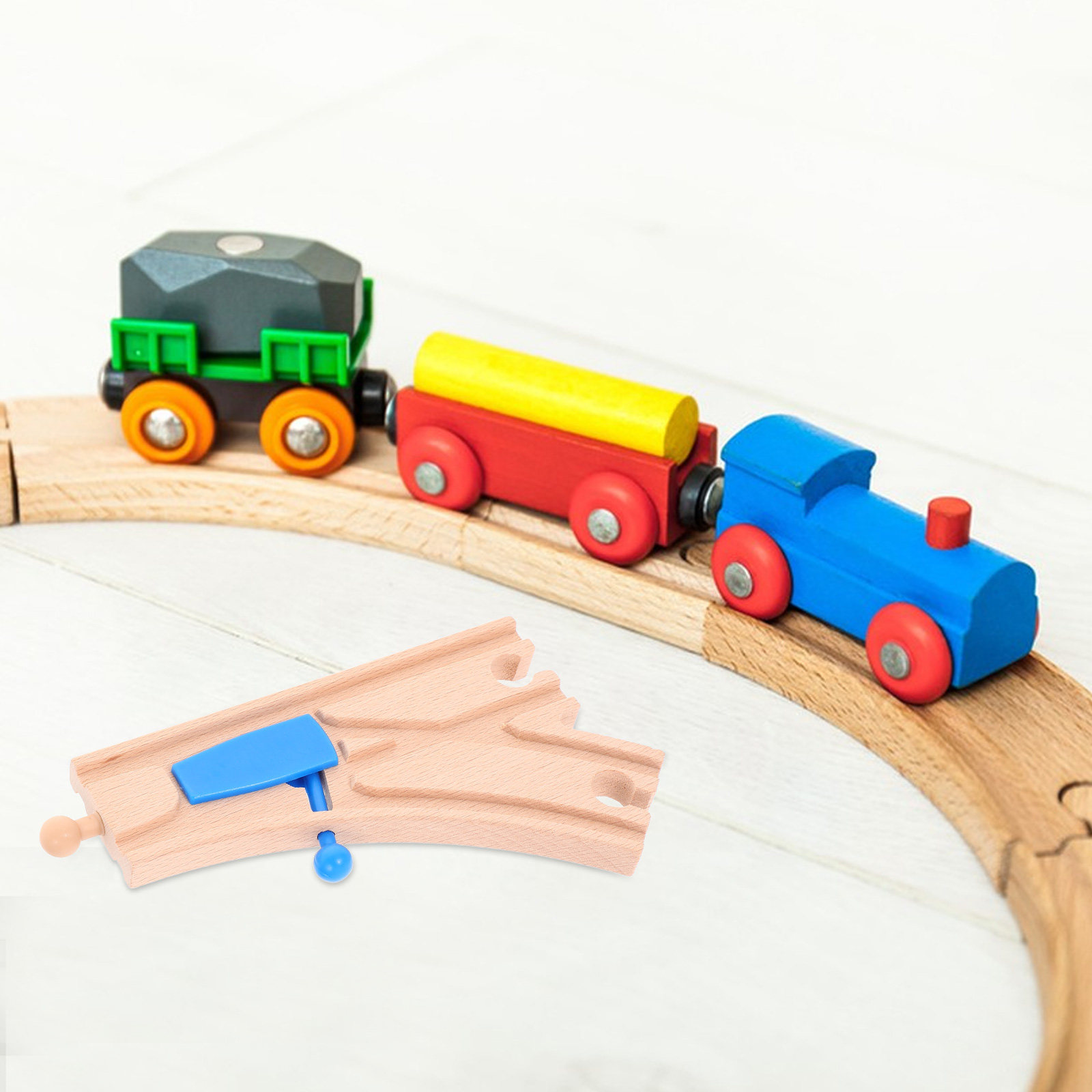 Wooden Train Track Set Kids Ra - Toy Train Track Set recension och pris