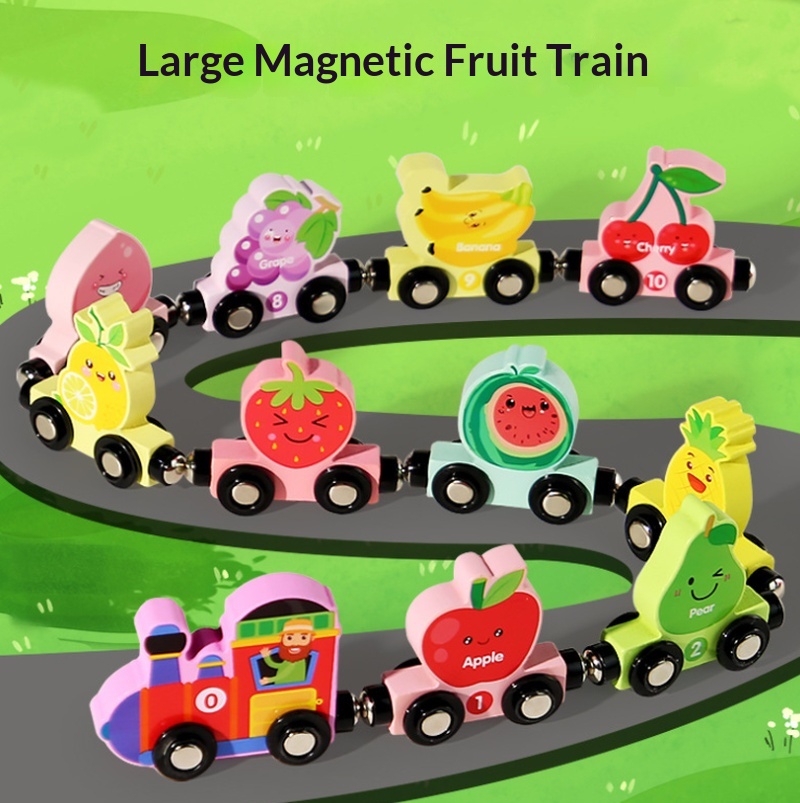 Children'S Wooden Magnetic Col - Toy Train Track Set recension och pris