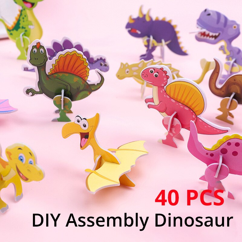 40Pcs Paper Dinosaur 3D Puzzle - Kids Toys Dinosaur recension och pris