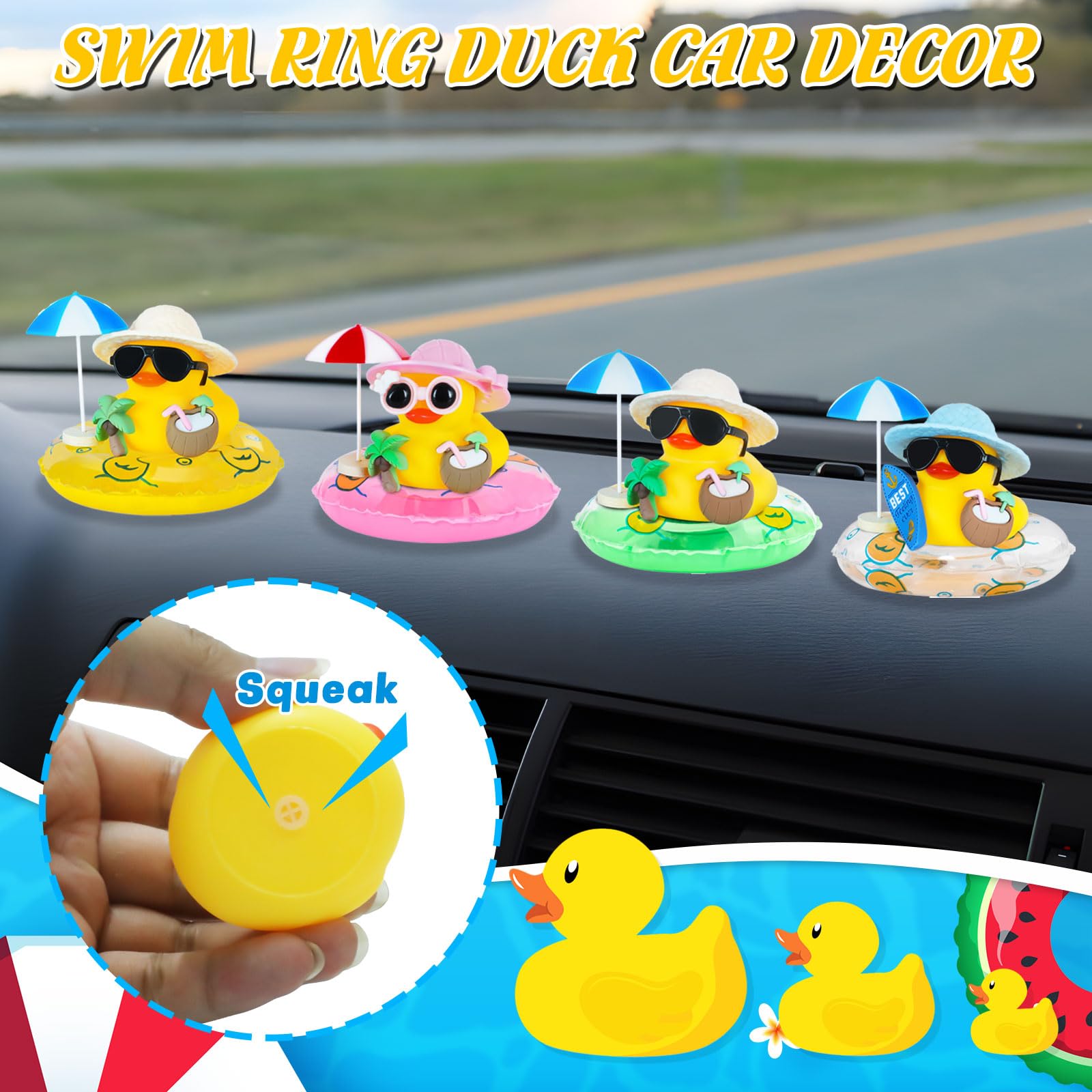 Rubber Duck Car Ornaments Sque - Rubber Duck Bath recension och pris